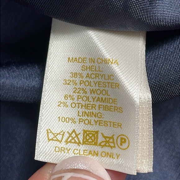 Kate Spade Blur Plaid Soft Wool Blend Zip Pocket Skirt Blue Straight Pencil - Picture 8 of 10